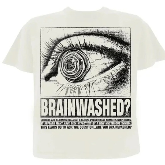 Hellstar Brainwashed Eyeball T-Shirt- White SIZE M, L, XL - Picture 1 of 5